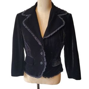 Vintage black velvet crop blazer 6